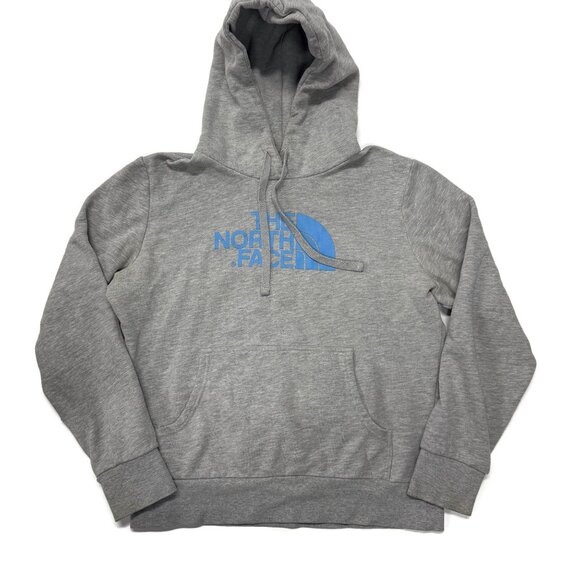 The North Face Hoodie Pullover Sweatshirt Womens Medium Gray Cotton Blend Logo - Picture 1 of 9